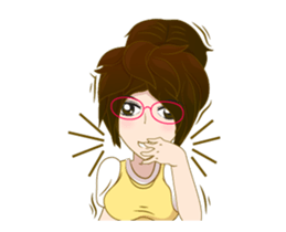 lady eyeglass 0001 sticker #12748741