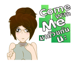 lady eyeglass 0001 sticker #12748743