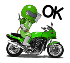 Lime green rider animation sticker #12750213