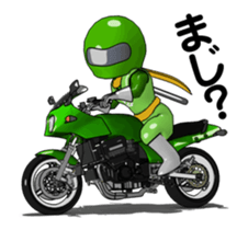 Lime green rider animation sticker #12750214