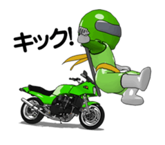 Lime green rider animation sticker #12750221