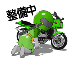 Lime green rider animation sticker #12750225