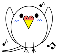 A round white bird01 sticker #12750422