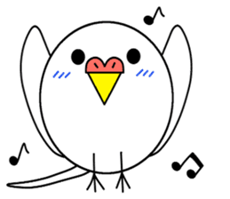 A round white bird01 sticker #12750422