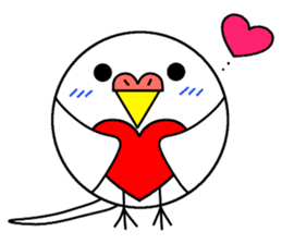 A round white bird01 sticker #12750423