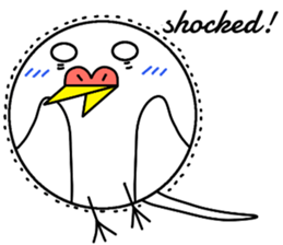 A round white bird01 sticker #12750433