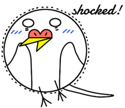 A round white bird01 sticker #12750433
