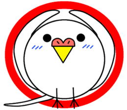 A round white bird01 sticker #12750437