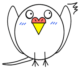 A round white bird01 sticker #12750443
