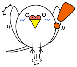 A round white bird01 sticker #12750444