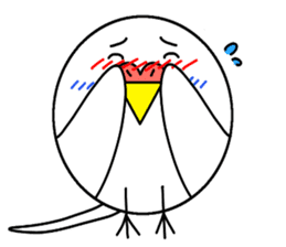 A round white bird01 sticker #12750446
