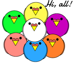 A round white bird01 sticker #12750449