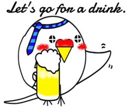 A round white bird01 sticker #12750457