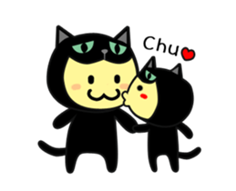 Black Cat parent-child work sticker #12752536