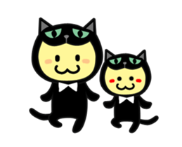 Black Cat parent-child work sticker #12752548