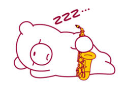 The bear."UGOKUMA" He plays a saxophone. sticker #12756208