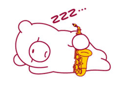The bear."UGOKUMA" He plays a saxophone. sticker #12756208