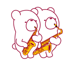 The bear."UGOKUMA" He plays a saxophone. sticker #12756215