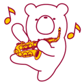 The bear."UGOKUMA" He plays a saxophone.