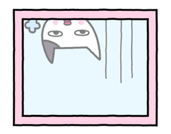 Move! Cat wearing a light blue clothes sticker #12758956