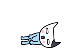 Move! Cat wearing a light blue clothes sticker #12758958