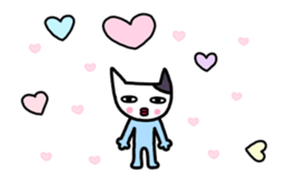 Move! Cat wearing a light blue clothes sticker #12758961