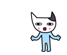 Move! Cat wearing a light blue clothes sticker #12758964