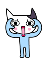 Move! Cat wearing a light blue clothes sticker #12758967