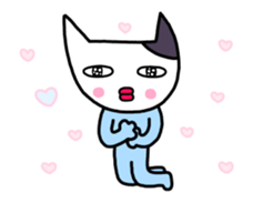 Move! Cat wearing a light blue clothes sticker #12758969