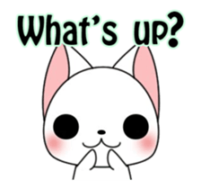 Animation! The white cat Milly(English) sticker #12759342