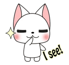 Animation! The white cat Milly(English) sticker #12759346
