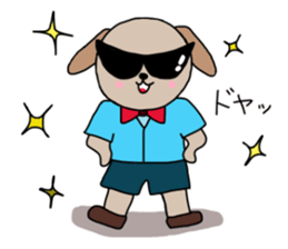 Old-fashioned girl and modern dog sticker #12761989