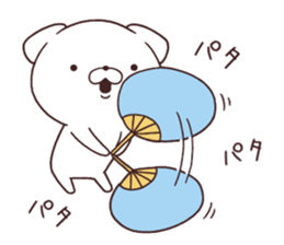 Daily Lives of cute white dog in summer sticker #12762403
