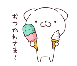 Daily Lives of cute white dog in summer sticker #12762416