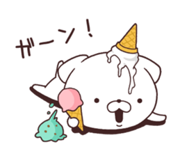 Daily Lives of cute white dog in summer sticker #12762417