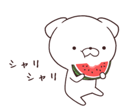 Daily Lives of cute white dog in summer sticker #12762430
