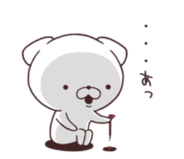 Daily Lives of cute white dog in summer sticker #12762433