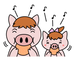 Pig brother Yuckey and Sacchikey sticker #12762564