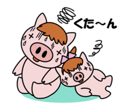 Pig brother Yuckey and Sacchikey sticker #12762585