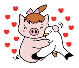 Pig brother Yuckey and Sacchikey sticker #12762591