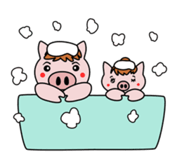 Pig brother Yuckey and Sacchikey sticker #12762596