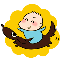 Baby and Dog with childcare sticker