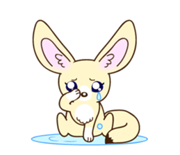 Fennec fox and pig bunny sticker #12763439