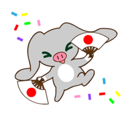 Fennec fox and pig bunny sticker #12763450