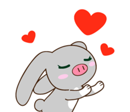 Fennec fox and pig bunny sticker #12763455