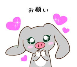 Fennec fox and pig bunny sticker #12763477