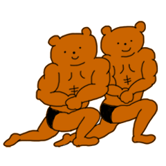 Muscular bear sticker
