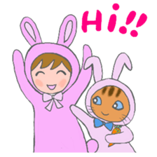 Cat and girl part 10 sticker #12768990