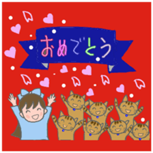 Cat and girl part 10 sticker #12769010