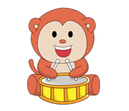 Monkey ; Playing Musical Instruments sticker #12771766